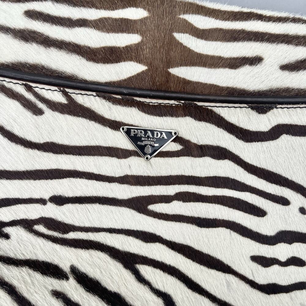 Prada Zebra Print Shoulder Bag - Black and White - Picture 3 of 16